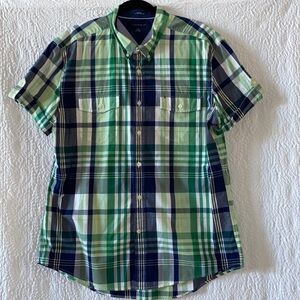 Tommy Hilfiger Multi-Color Plaid Button-Up Short Sleeve Shirt